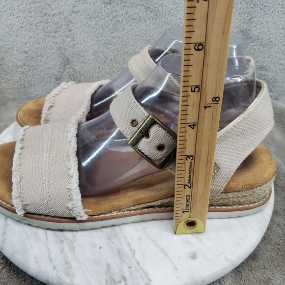Skechers Shoes Womens Size 9 Tan Canvas Bobs Desert Kiss Adobe Princess Sandals - Picture 2 of 10